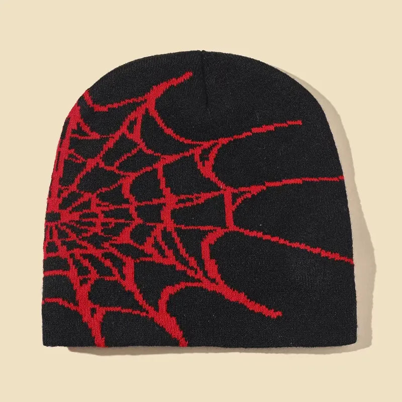 Spider Web Jacquard Knitted Hat